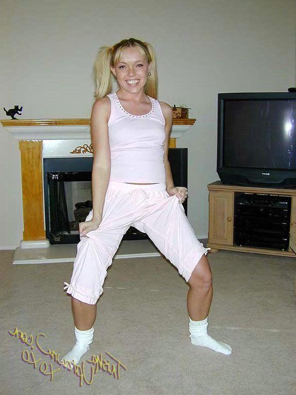 20P Pictures of teen star Trisha Uptown dressed in pigtails and socks