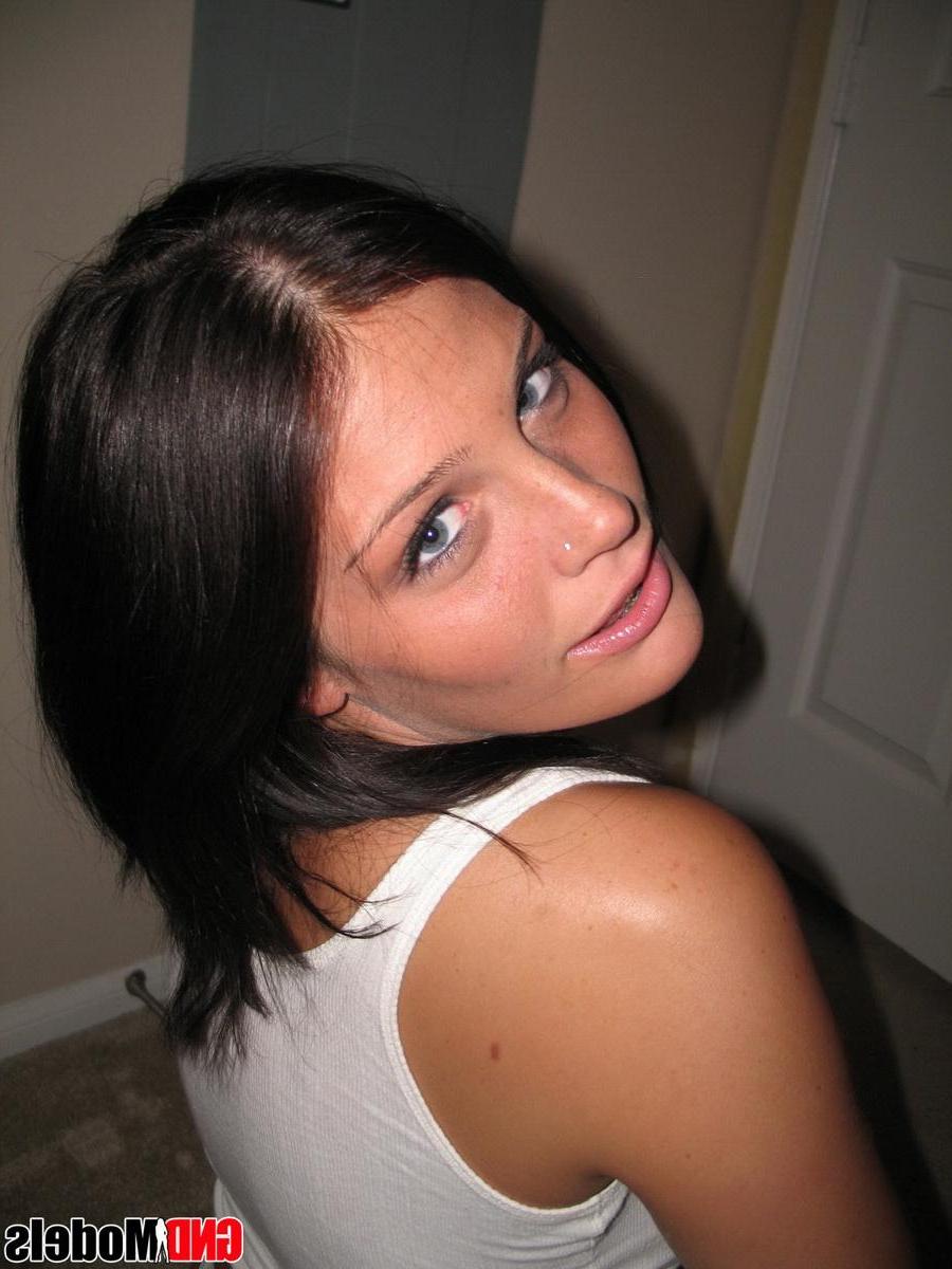 12P Girl next door Whitney flashes her big tits as she teases in a white tank top and panties