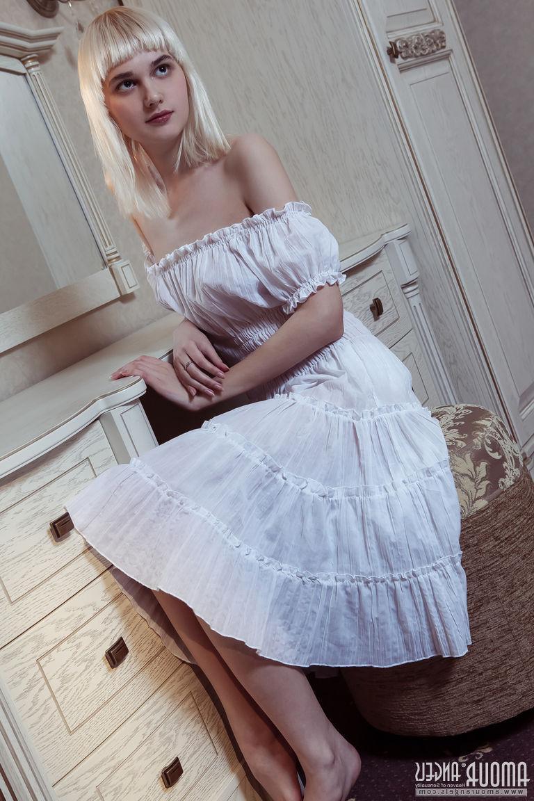 20P Blonde teen Vilett strips nude for you in Blonde Hellion
