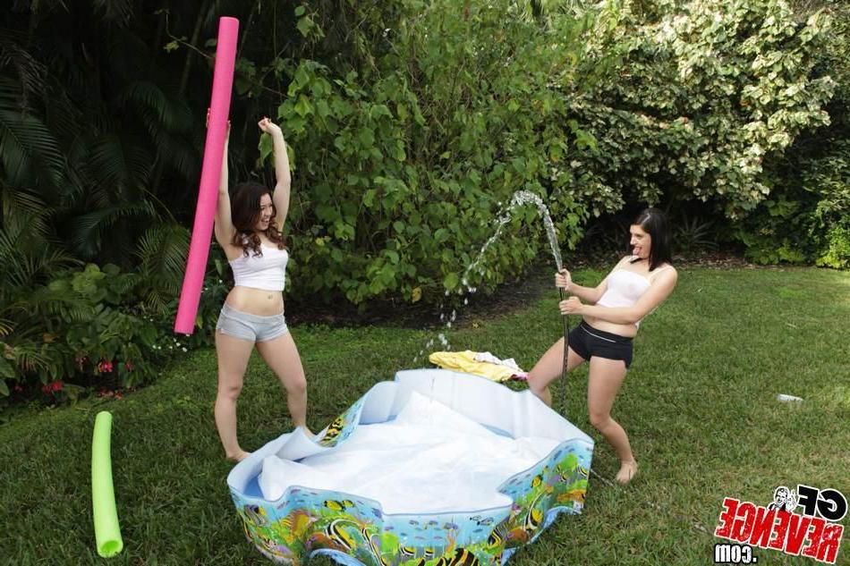 12P Horny coeds have a hot threesome in the backyard