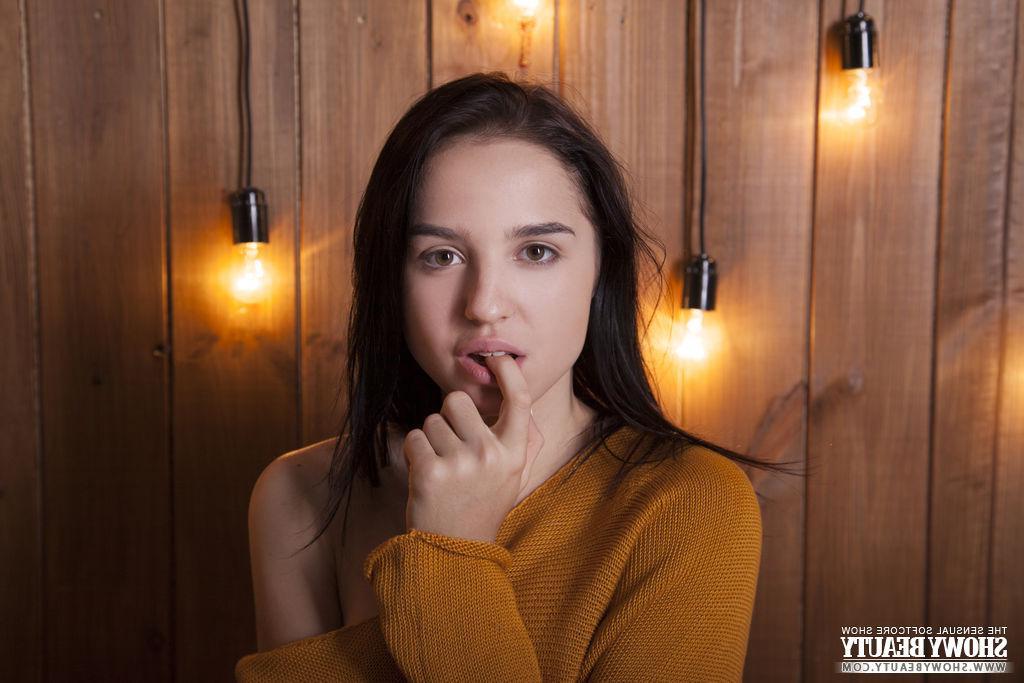 20P Brunette teen Susie strips for you in "In Lights"