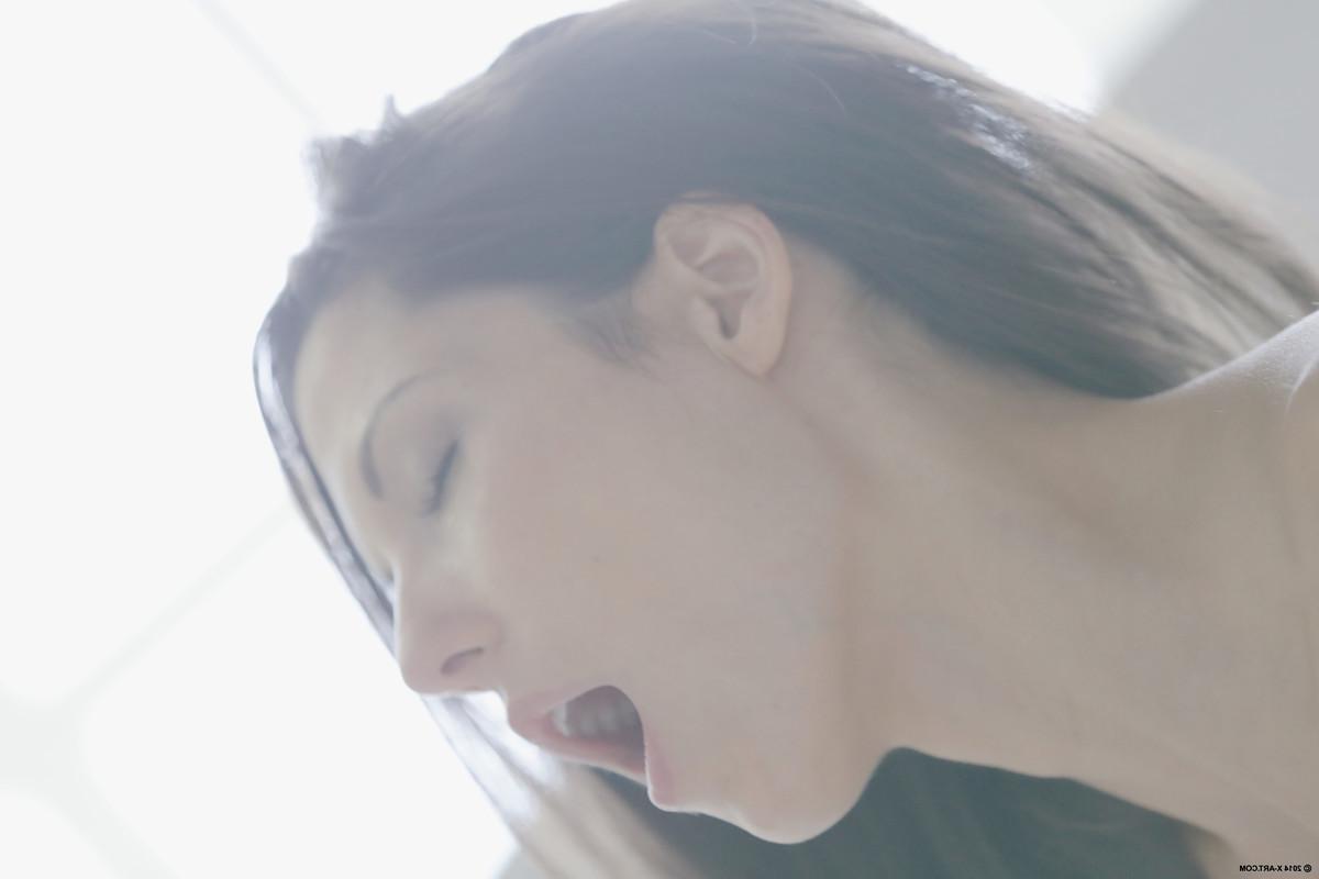 16P Brunette beauty Alina masturbates for her lover before pouncing on him