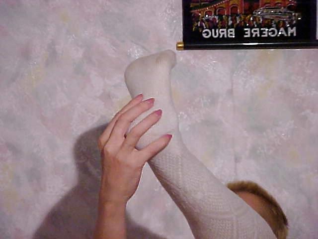 25P In white socks