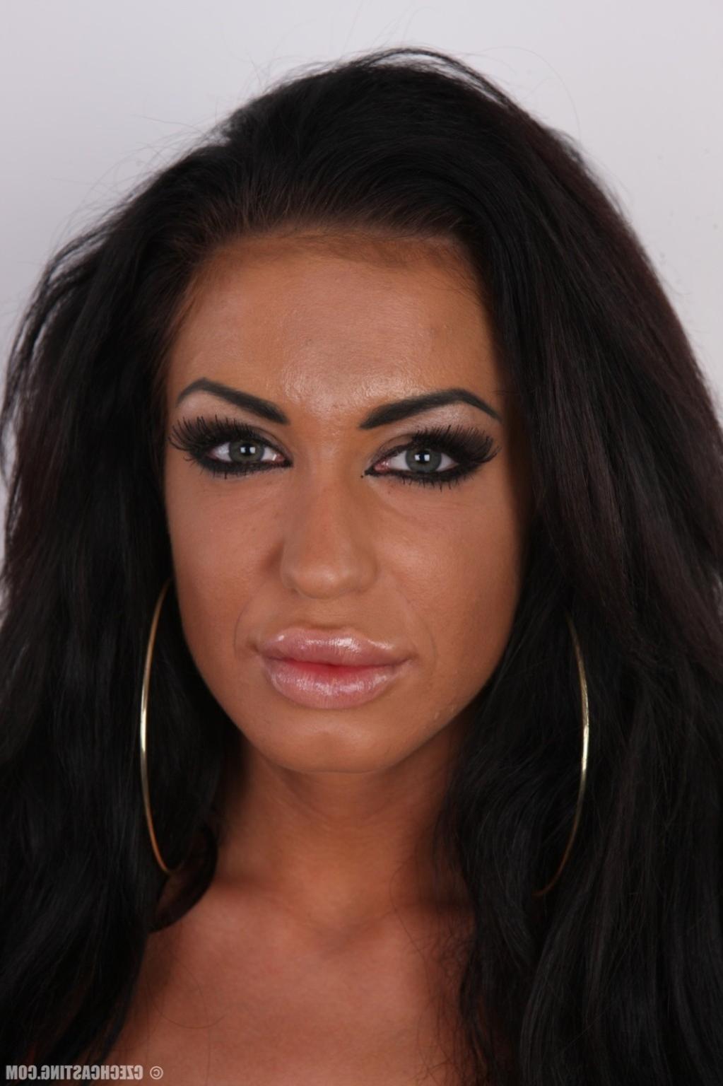17P Beautiful brunette gets naked for photo camera