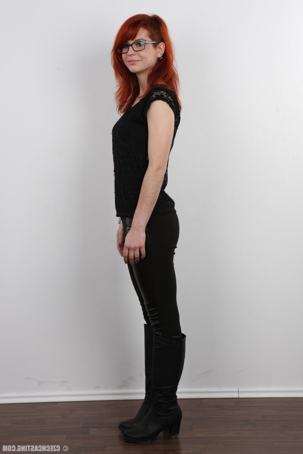 17P Petite redhead teen poses nude