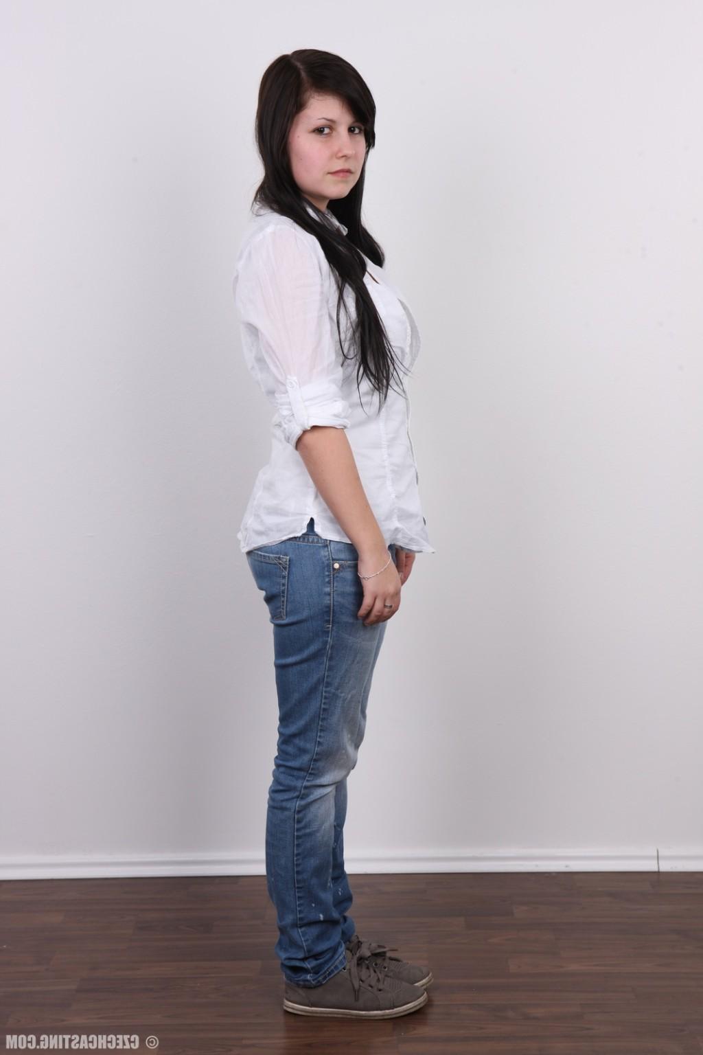 17P Big titted brunette girl poses
