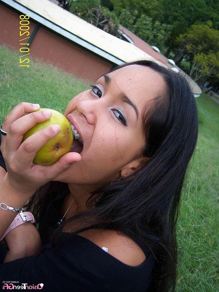 17P Young Indonesian girl shows her BF shaved pussy