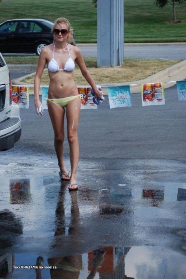 12P Compilation of bikini car wash babes strutting their stuff