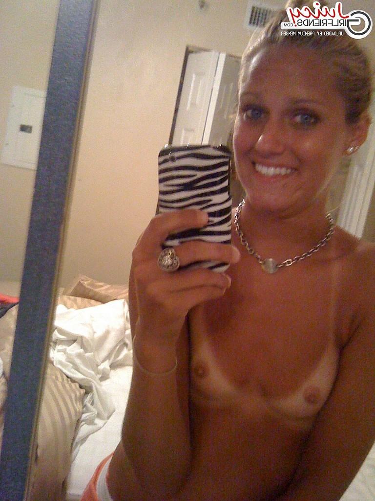 9P Sweet teenie with perky young tits having fun with camera