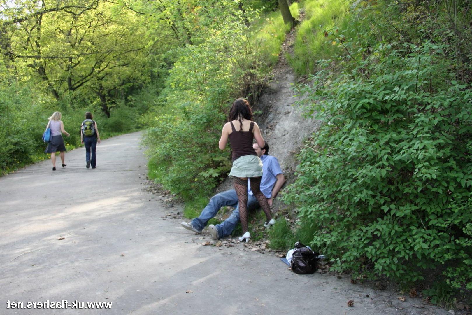 16P Cute amateur exhibitionist couple caught having sex in the local