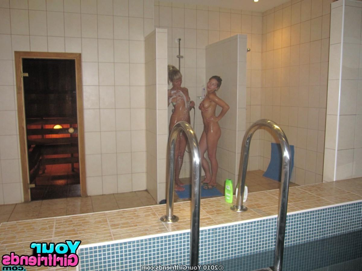 11P Bunch of hot girls go lesbian crazy at their spa day and fuck eachother