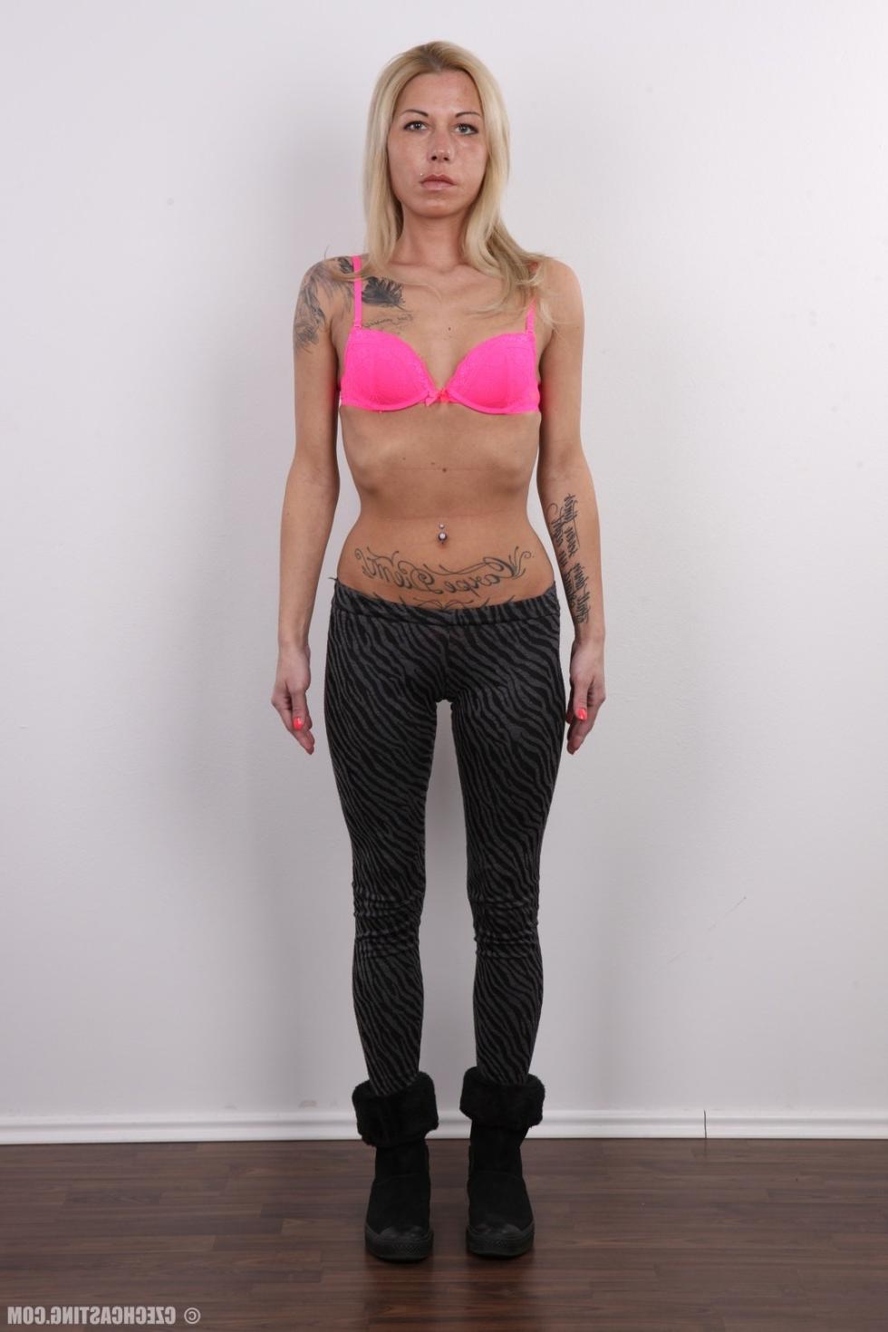 15P Tattooed blonde amateur wife poses