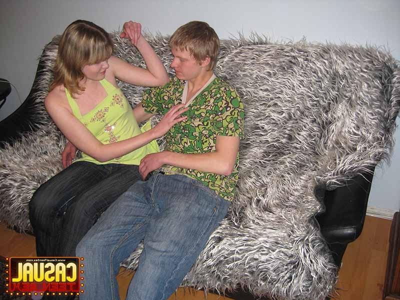 16P Cute chick stands doggy style and feels dick in her hole