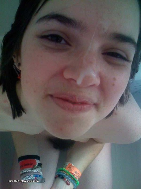15P Horny amateur girlfriends taking cum facials