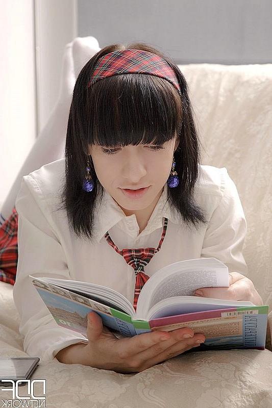 16P Serena busty black hair schoolgirl is stripped and double fucked by two guys