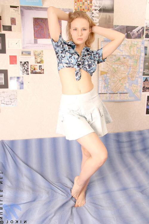 15P Teen nikol is on the rock showing her perky big boobies