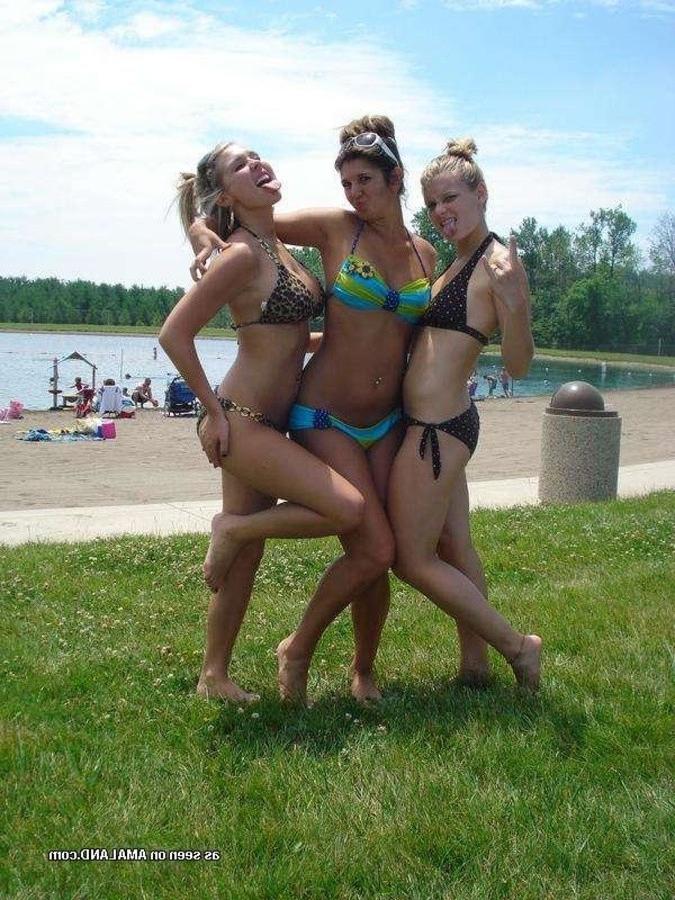 12P Collection of sexy bikini babes posing for their pals on cam