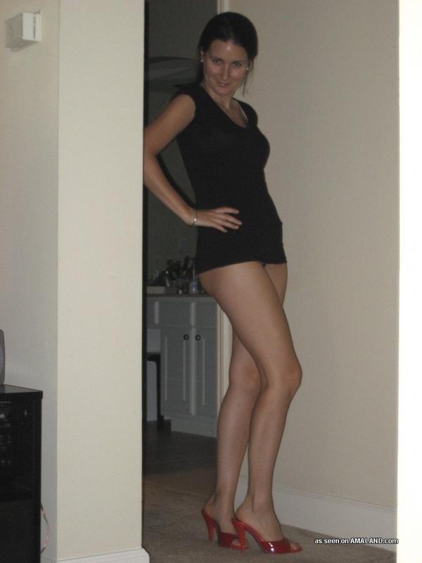 15P Real amateur wife showing off in lingerie