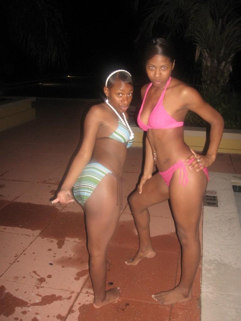 15P These ebony teen girlfriends posing and naked