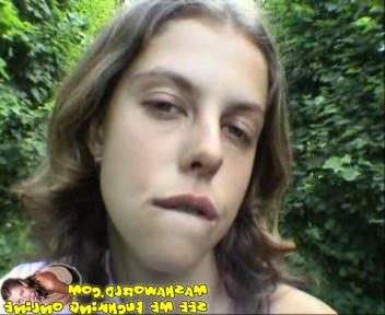15P Perky teenie showing small tits outside