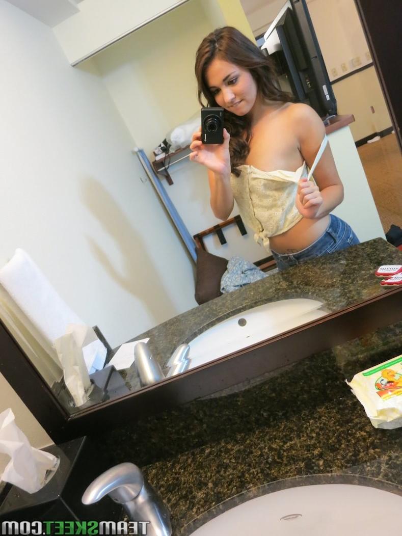 10P Young brunette girlfriend Stella May riding boyfriends bigcock