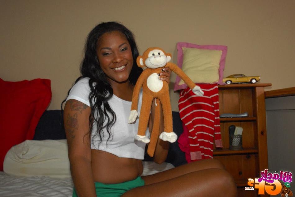 15P Amateur ebony teen girlfriend with small tits stripping for cock