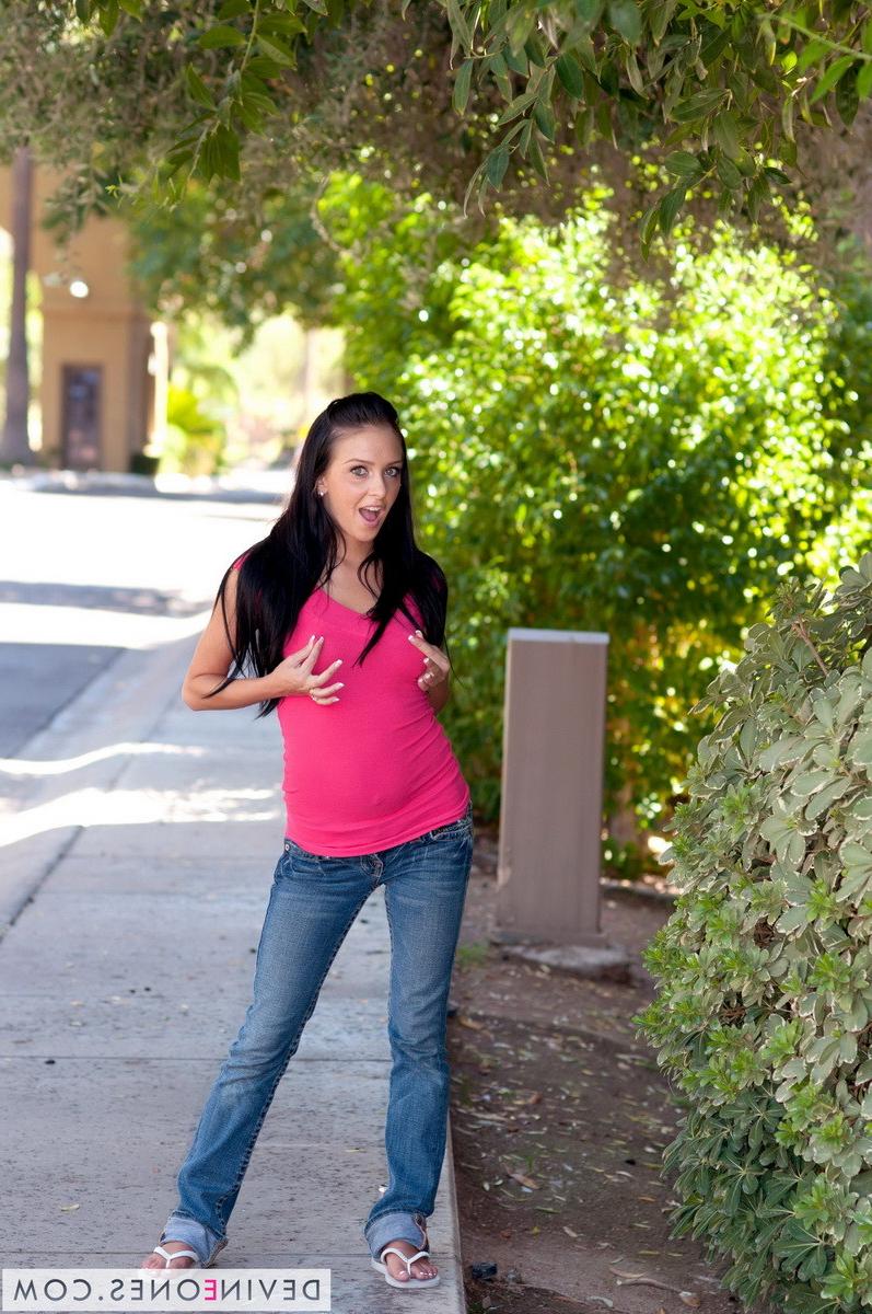 12P Petite Devine One Stephanie Kane flashes her perky tits