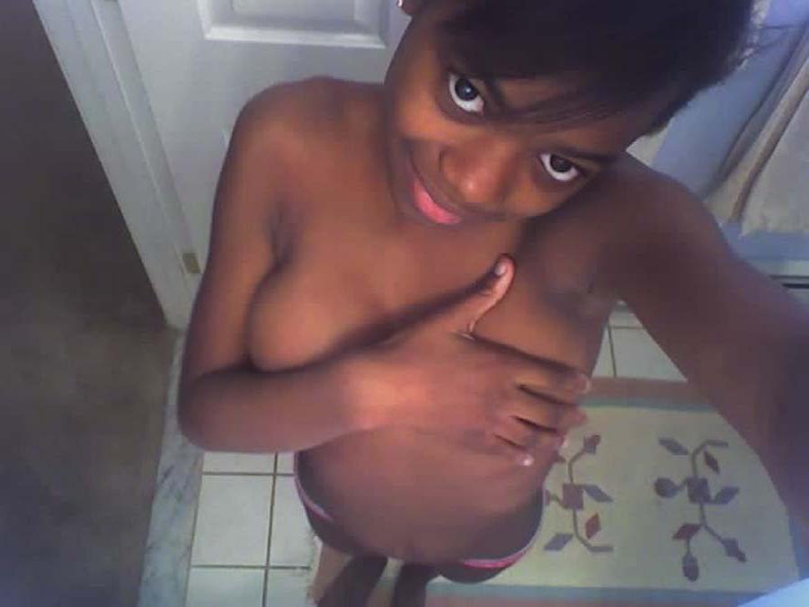 12P Ebony girlfriend poses and gets naked outdoors on a sports bike