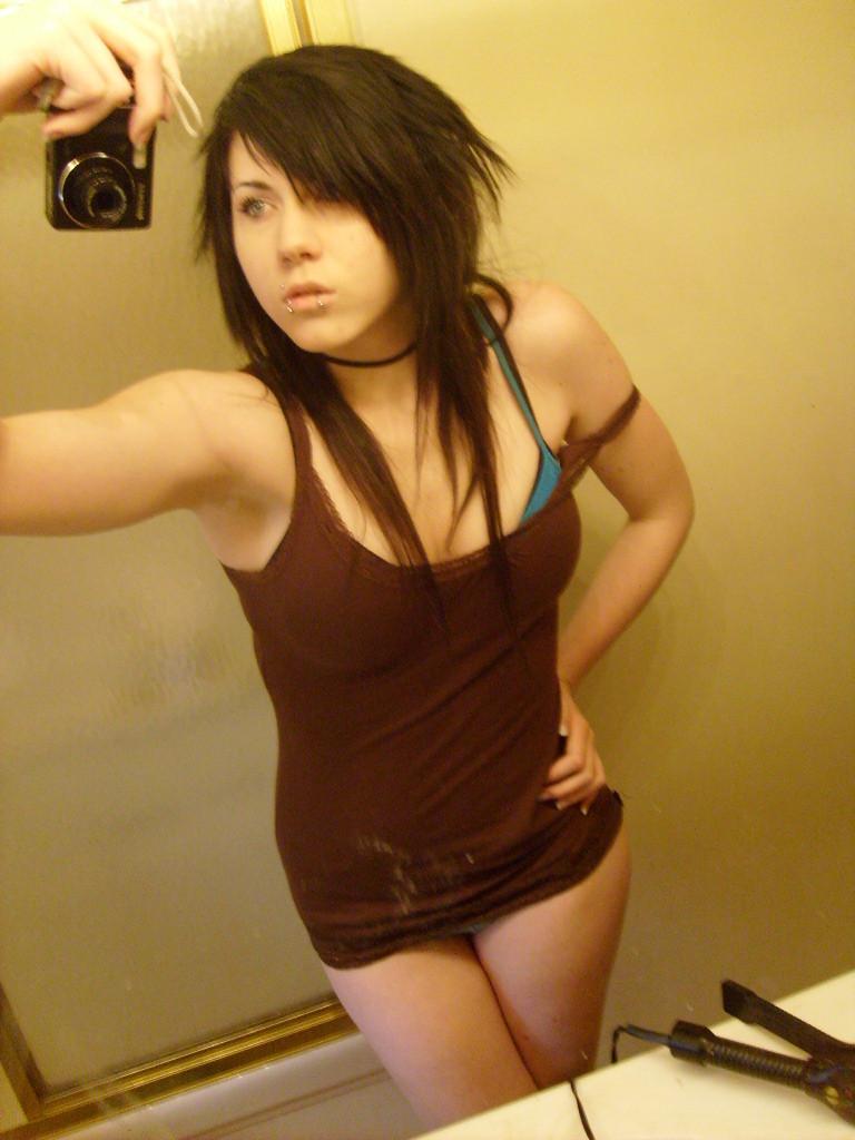 15P Hot Emo Girlfriend Exposing Her Little Perky Teen Tits Amateur Babe Flashing