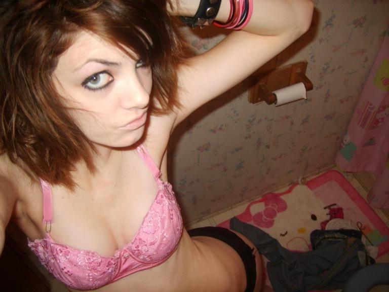 15P Really Depressed Emo Girlfriend Flashing Her Perky Little Teen Tits
