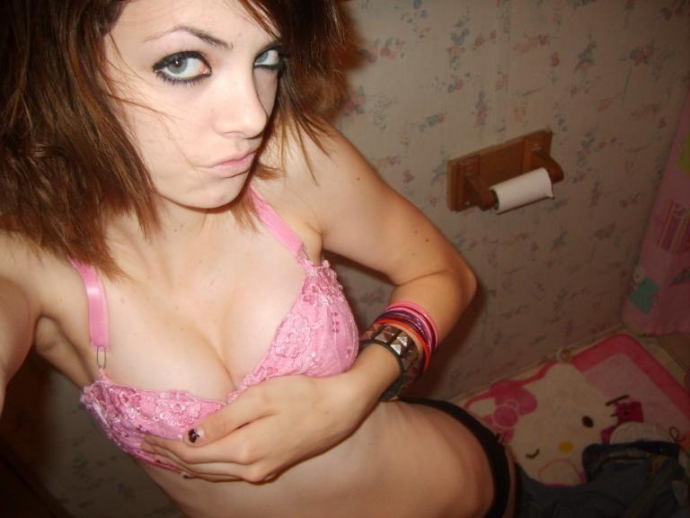 15P Really Depressed Emo Girlfriend Flashing Her Perky Little Teen Tits