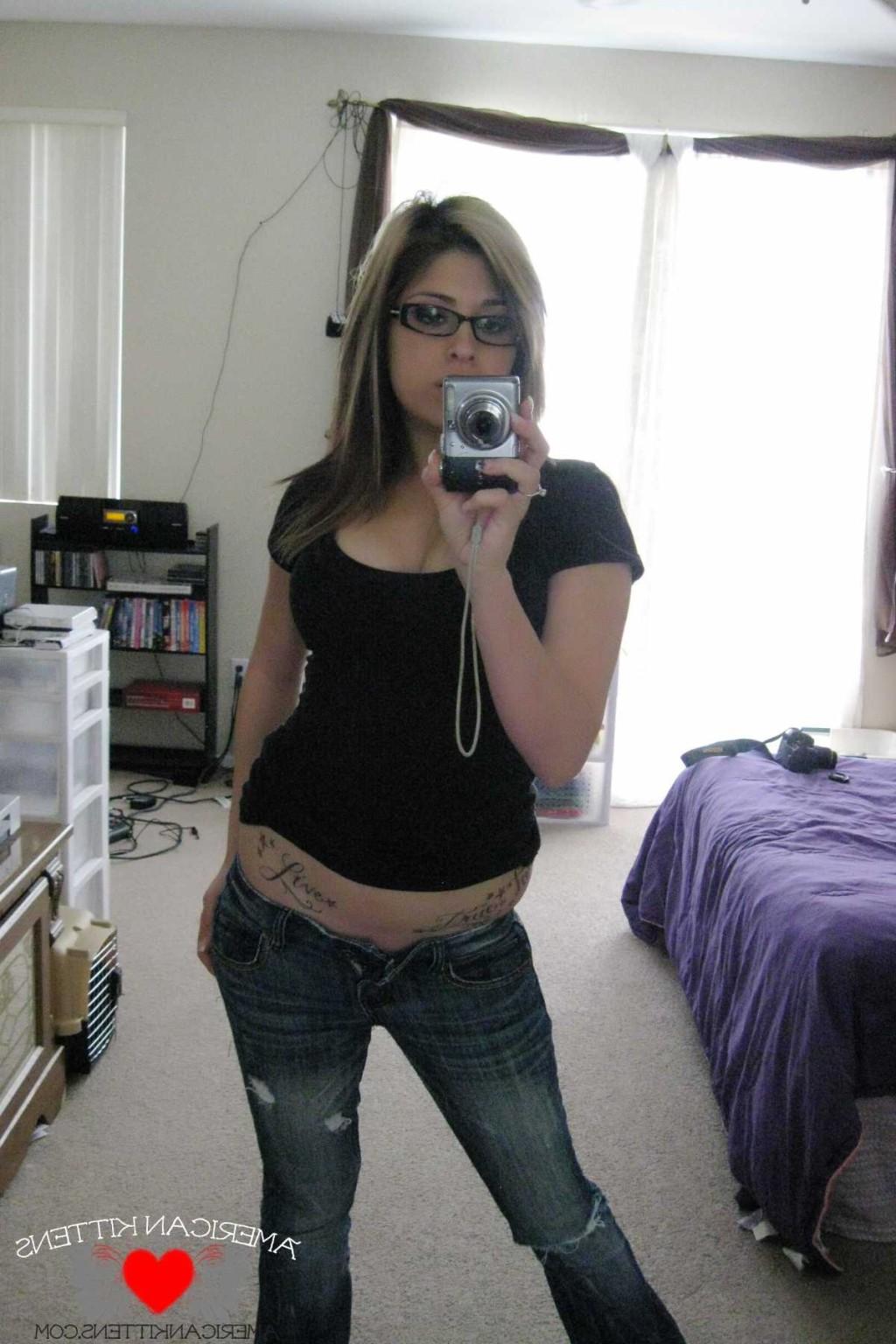 18P breana self shot getting naked in the mirrior