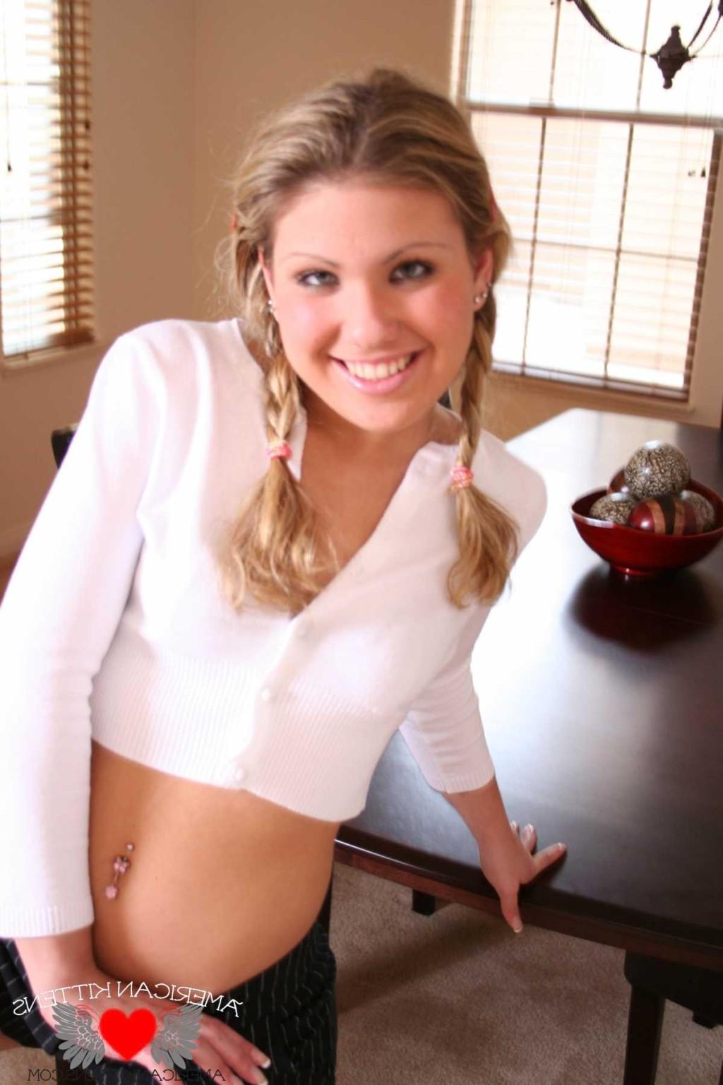 18P Aubery Addams white stockings bent over the table like a good horny teen that wa