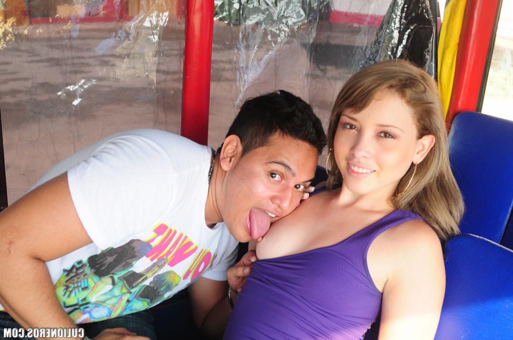 16P Hot spanish chick takes huge dick in her small mouth!