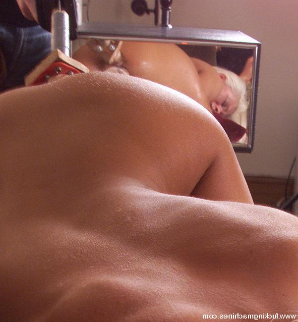 15P Blonde babe has her wet pussy filled by a fucking machines cocks