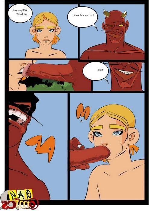 10P Gay Demon enjoying a blowjob