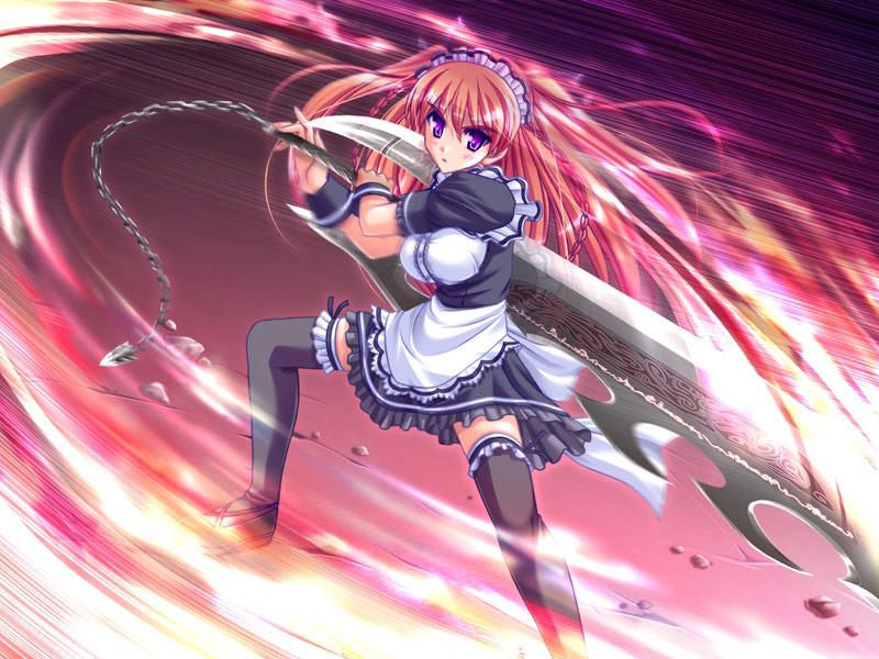 19P Beautiful busty hentai battle maid lets her master fuck her hard