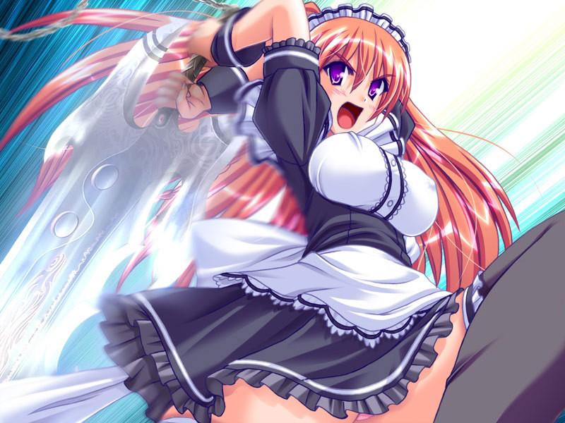 19P Beautiful busty hentai battle maid lets her master fuck her hard