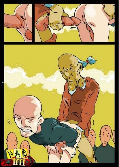 20P Old man fucks innocent monk in gay comics