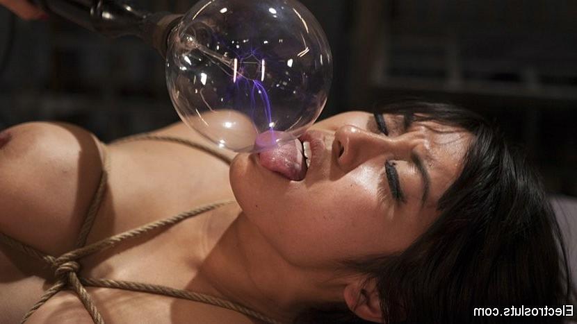 19P Mia Li is rope bound and electro toyed and strapon fucked by lezdom Aiden Starr
