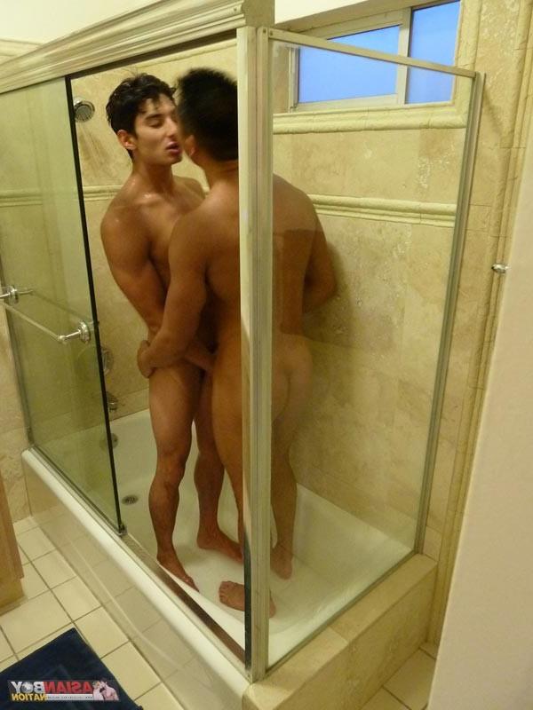 14P Asian Boys Taking a Shower