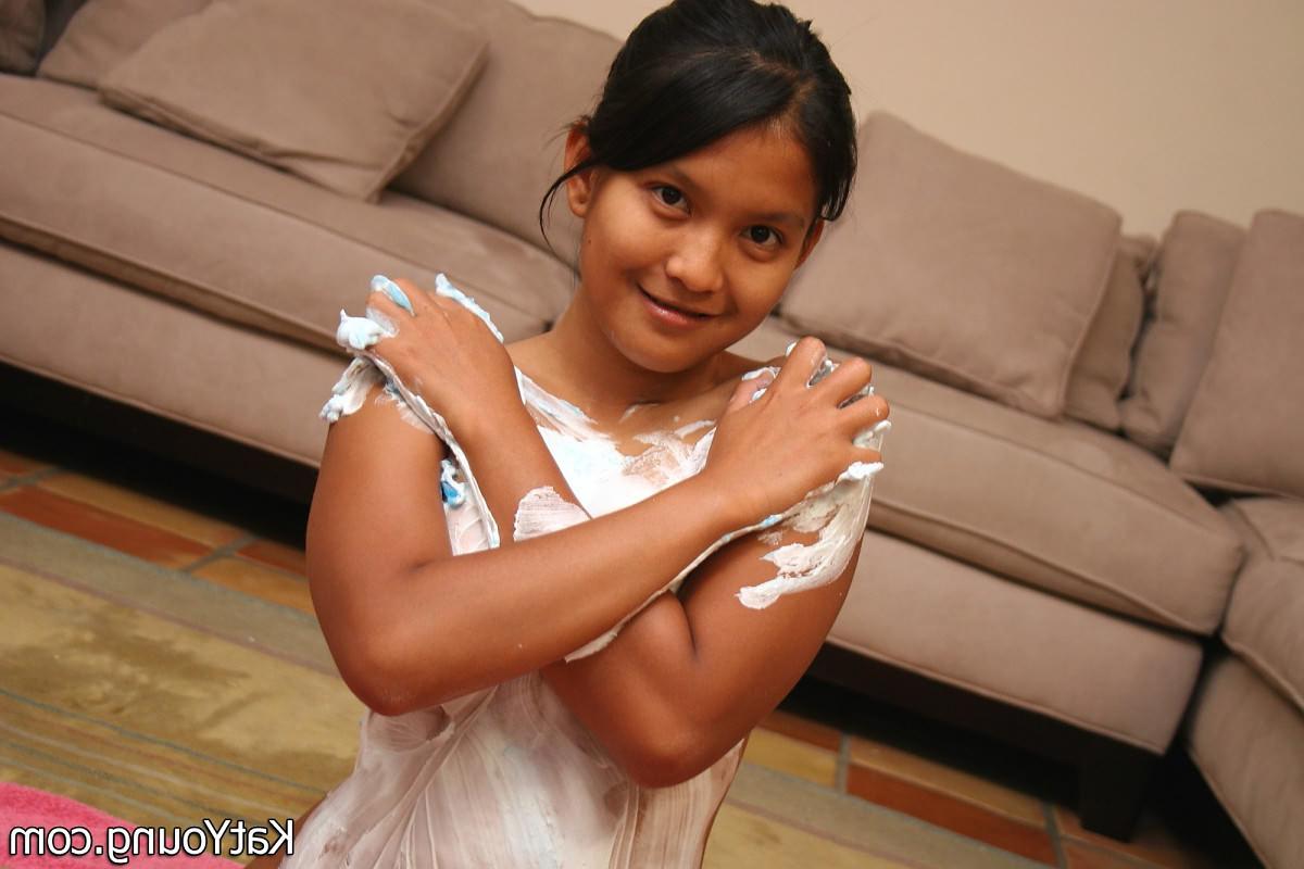 16P Kat Young :: Petite asian girl Kat with perky tits creaming herself