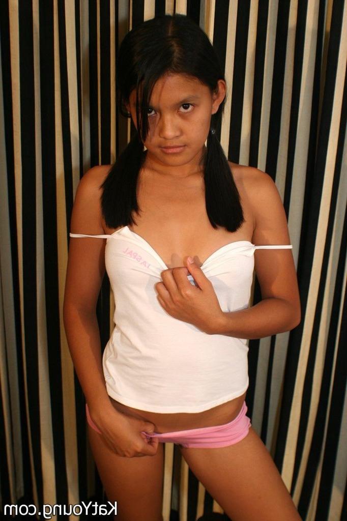 16P ::: Kat Young ::: Petite asian girl showing perky tits and shaved pussy