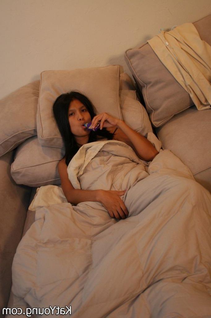 16P ::: Kat Young ::: Lovely asian girl touching small tits and sweet pussy 