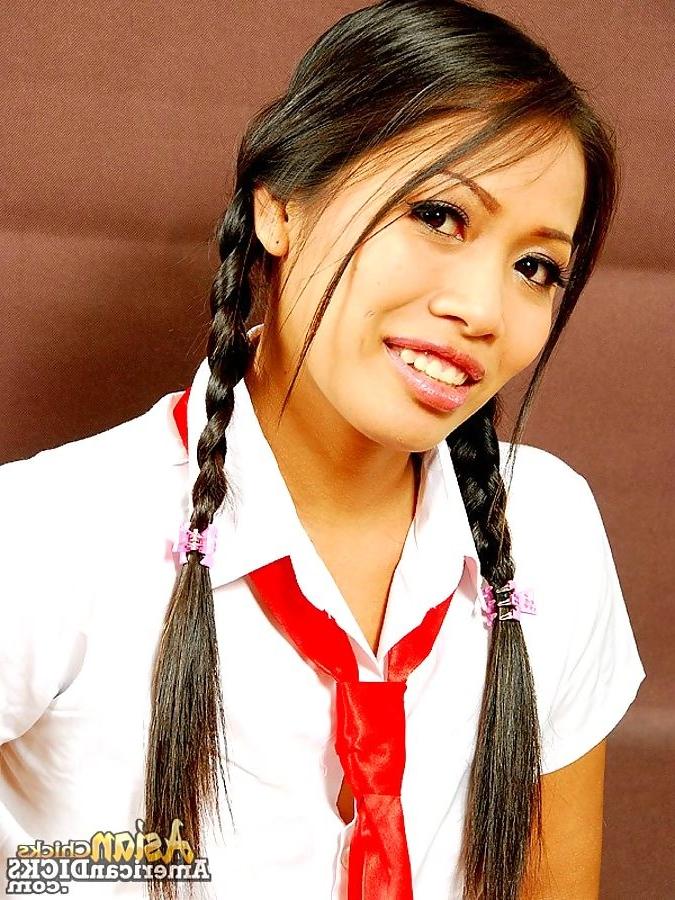 16P hot pigtailed asian schoolgirl sucking and fucking an american