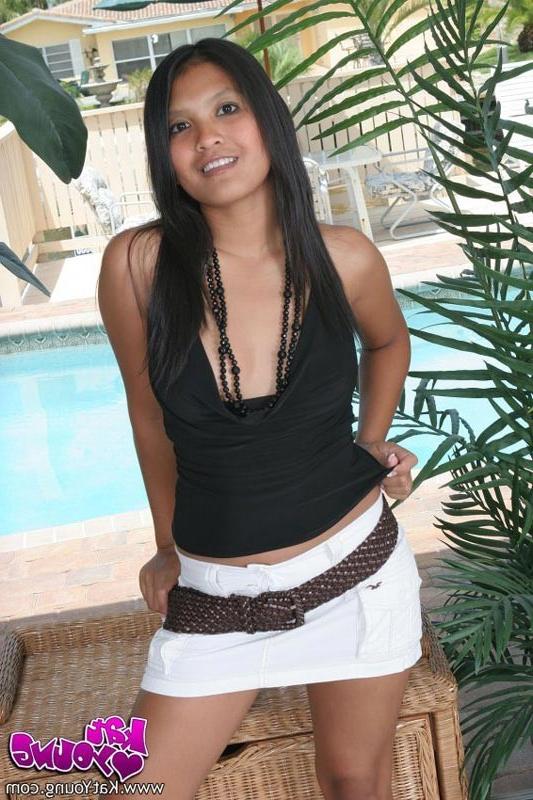 16P Petite Thai teen flashes her perky tits