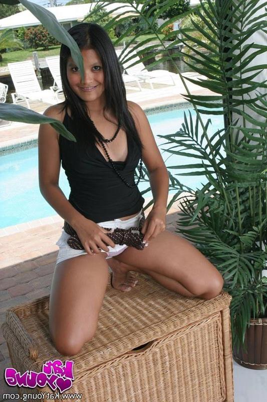 16P Petite Thai teen flashes her perky tits