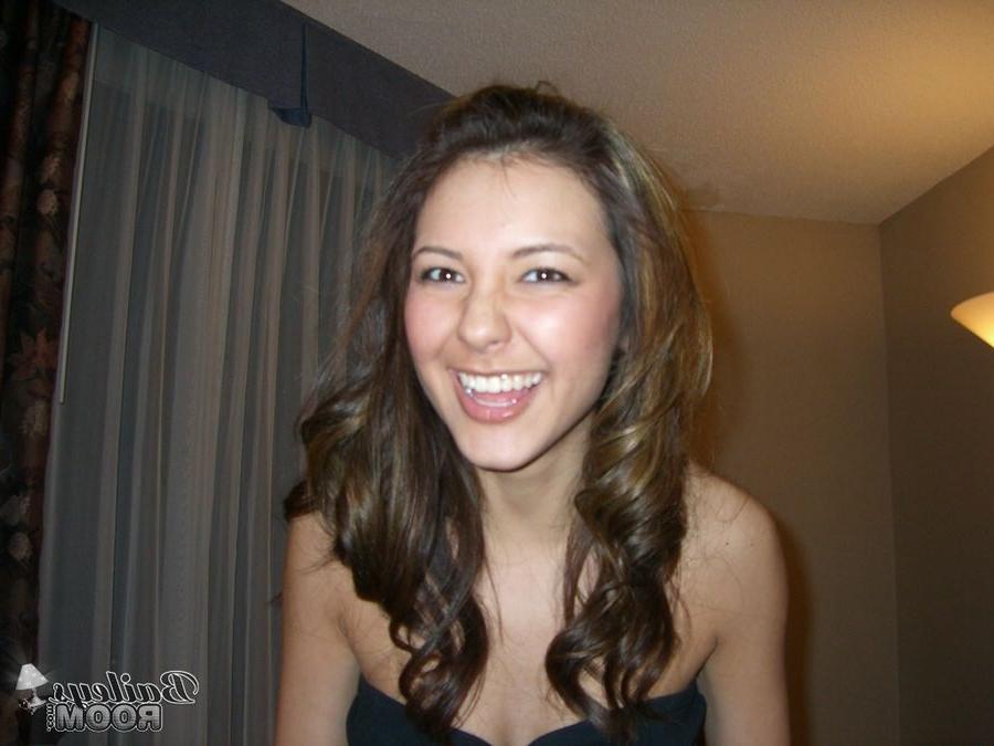 15P Cute brunette asian american mix in white cotton panties