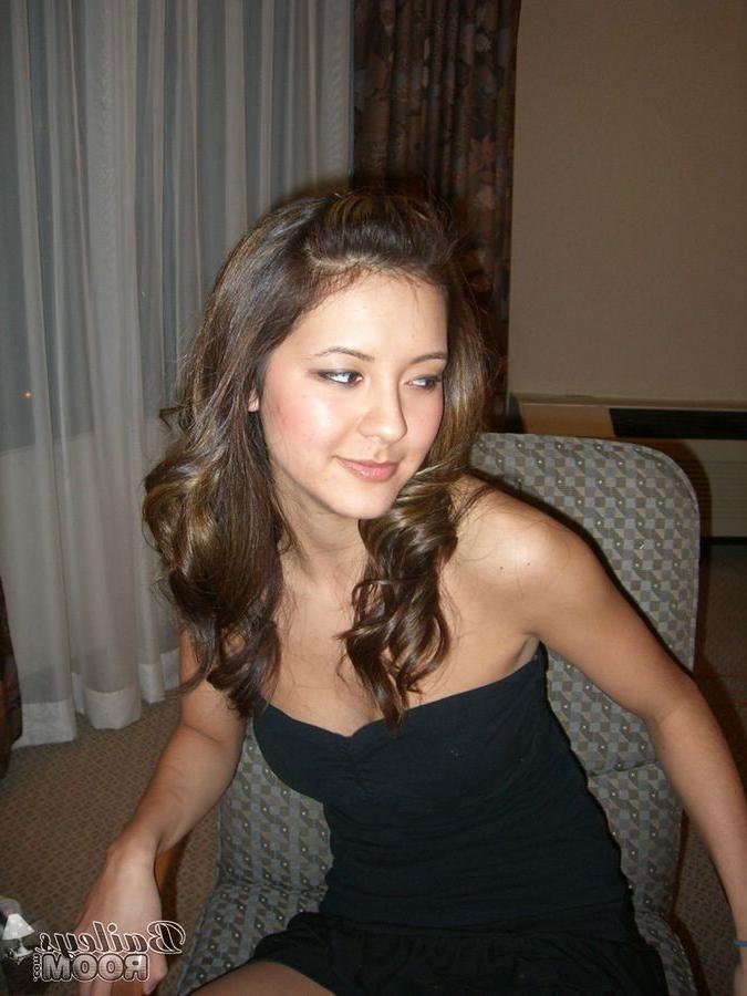 15P Cute brunette asian american mix in white cotton panties