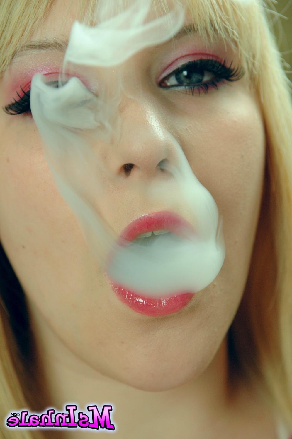 15P Cute blonde slut MsInhale loves smoking cigarettes while you wat